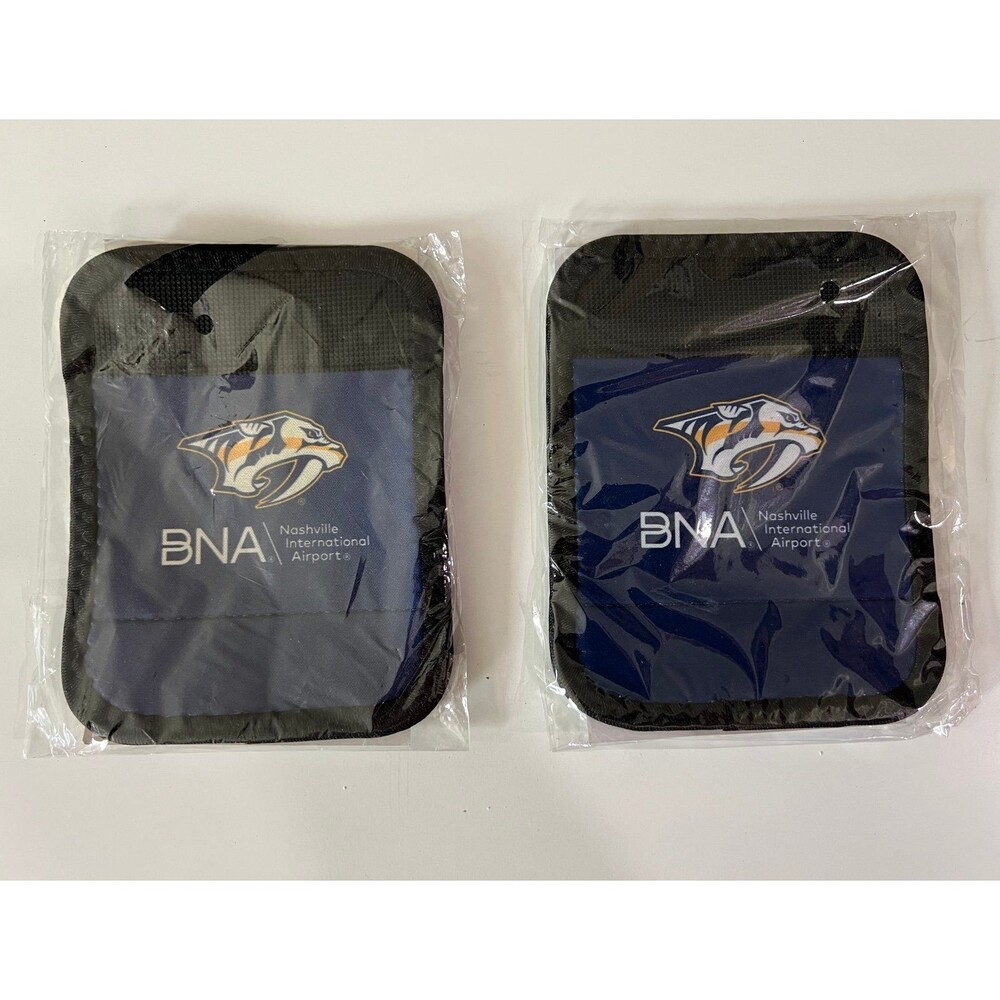2pc BNIP NHL Nashville Predators Hockey Fans Gear Bag Luggage Strap Bands